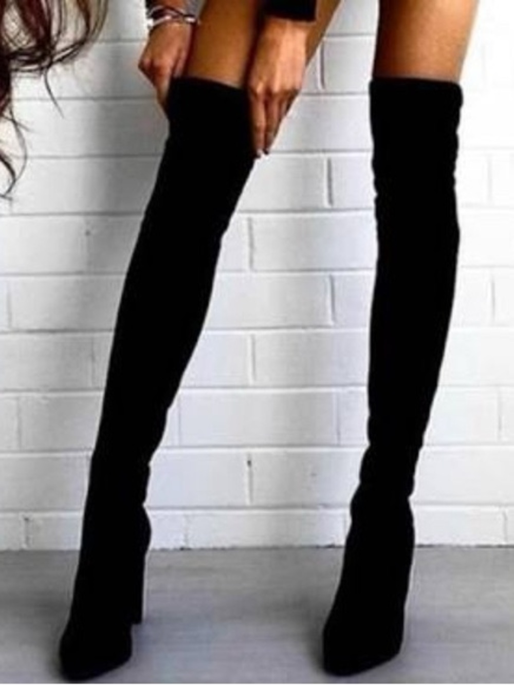 Steve Madden Rational Black Over Knee Boots Size 9 Pointed Toe Heel